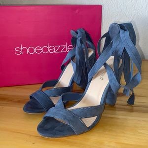 Shoedazzle wrap Heels size 8 Blue